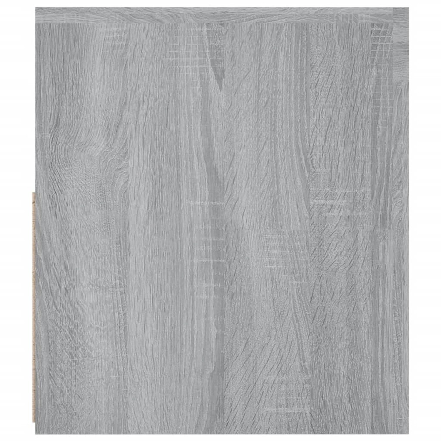 Detailansicht: Grauer TV-Schrank Sonoma mit Holzmaserung, Teil der Wohnwand.