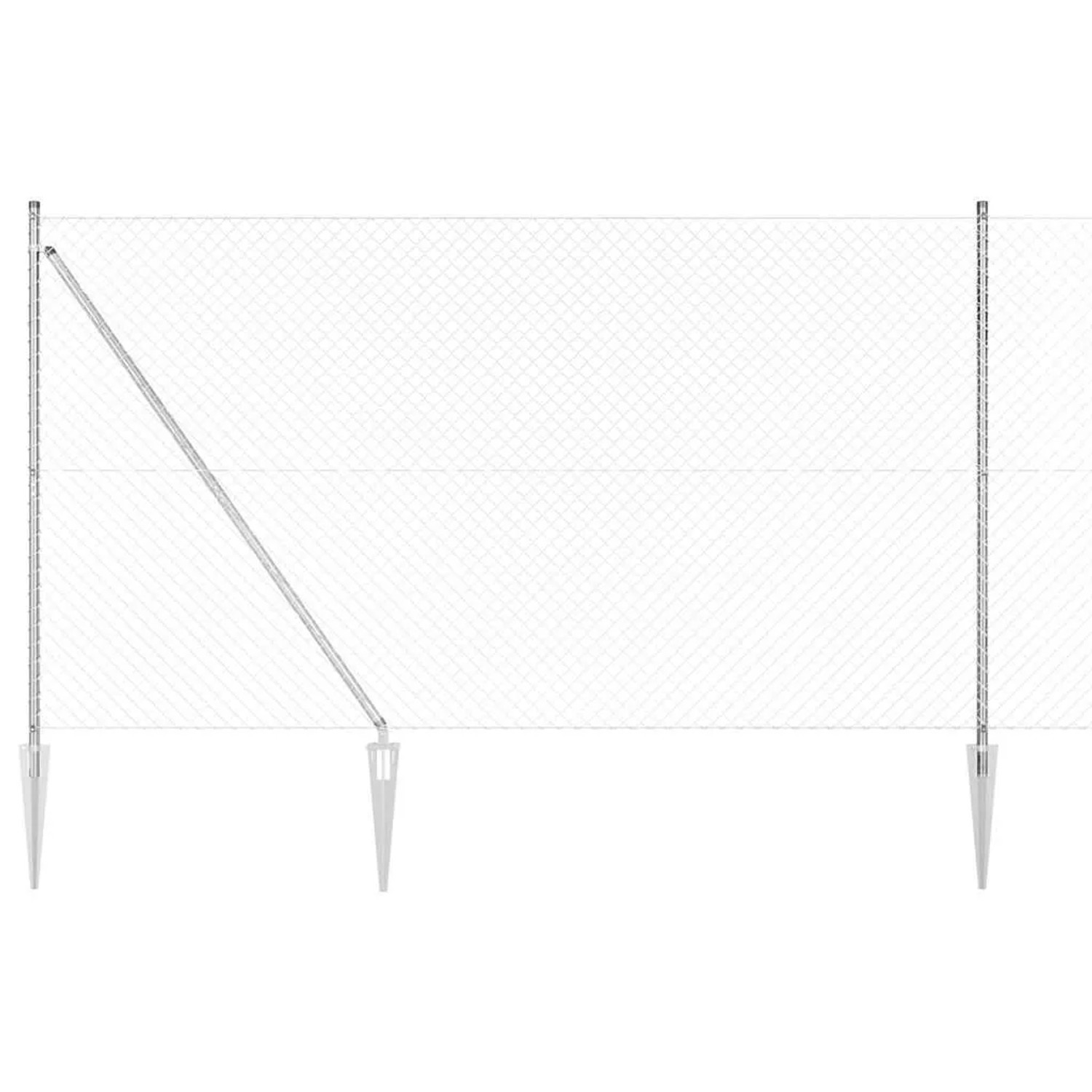 vidaXL Zaunpfosten Silber 10 x 1,6 m 40 x 40 mm Maschen Stahl 3351209 günstig online kaufen