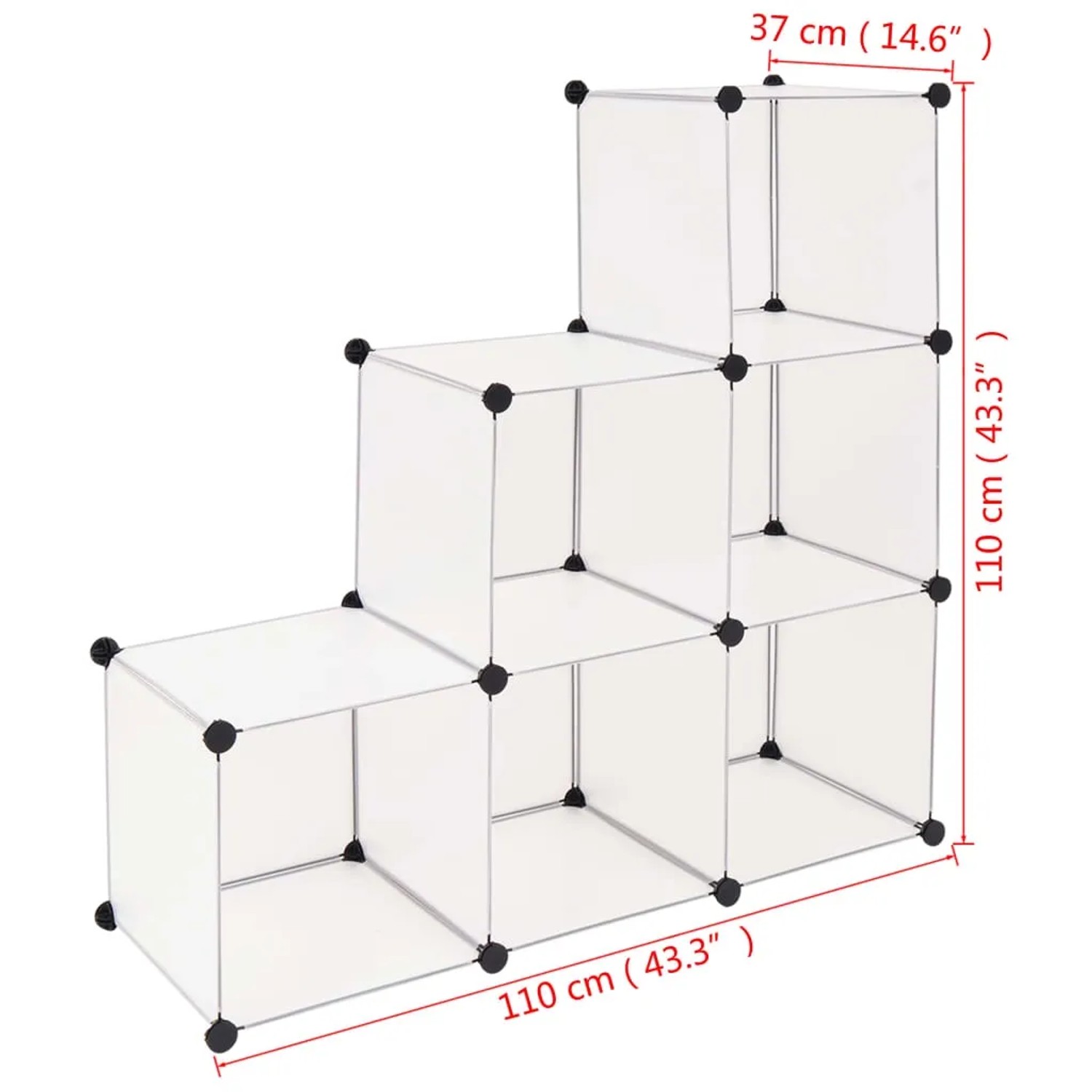 vidaXL Regalsystem Würfel-Regal mit 6 Fächern Weiß 244922_6