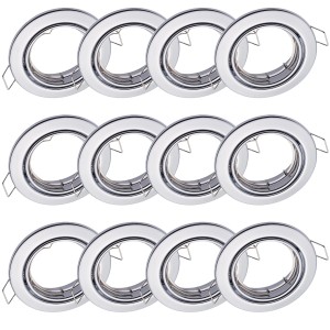 12er Set Oktaplex Dijon Deckenstrahler, schwenkbar, für 50mm LED Module, weiß.
