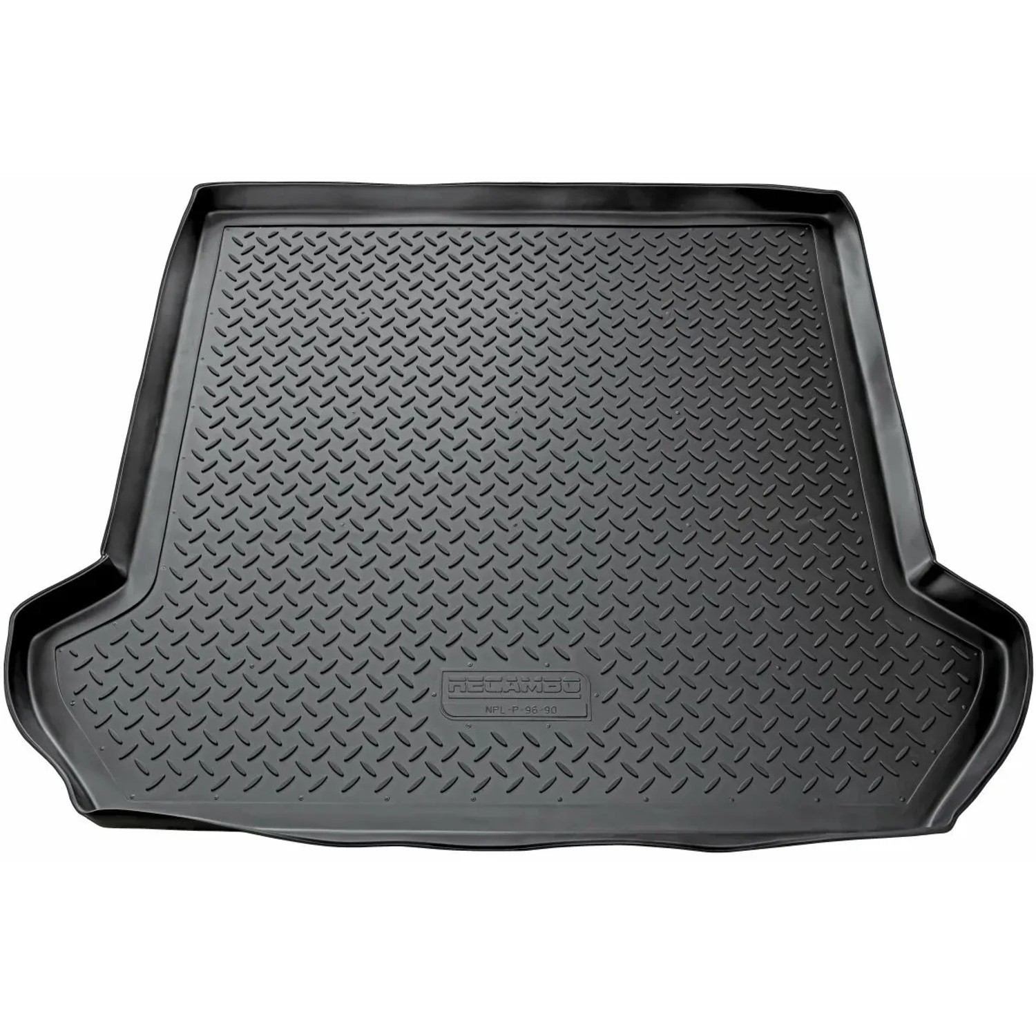 Schwarze Gummi Kofferraumwanne für Volvo XC90 (2002-2014), passgenau mit Rand.