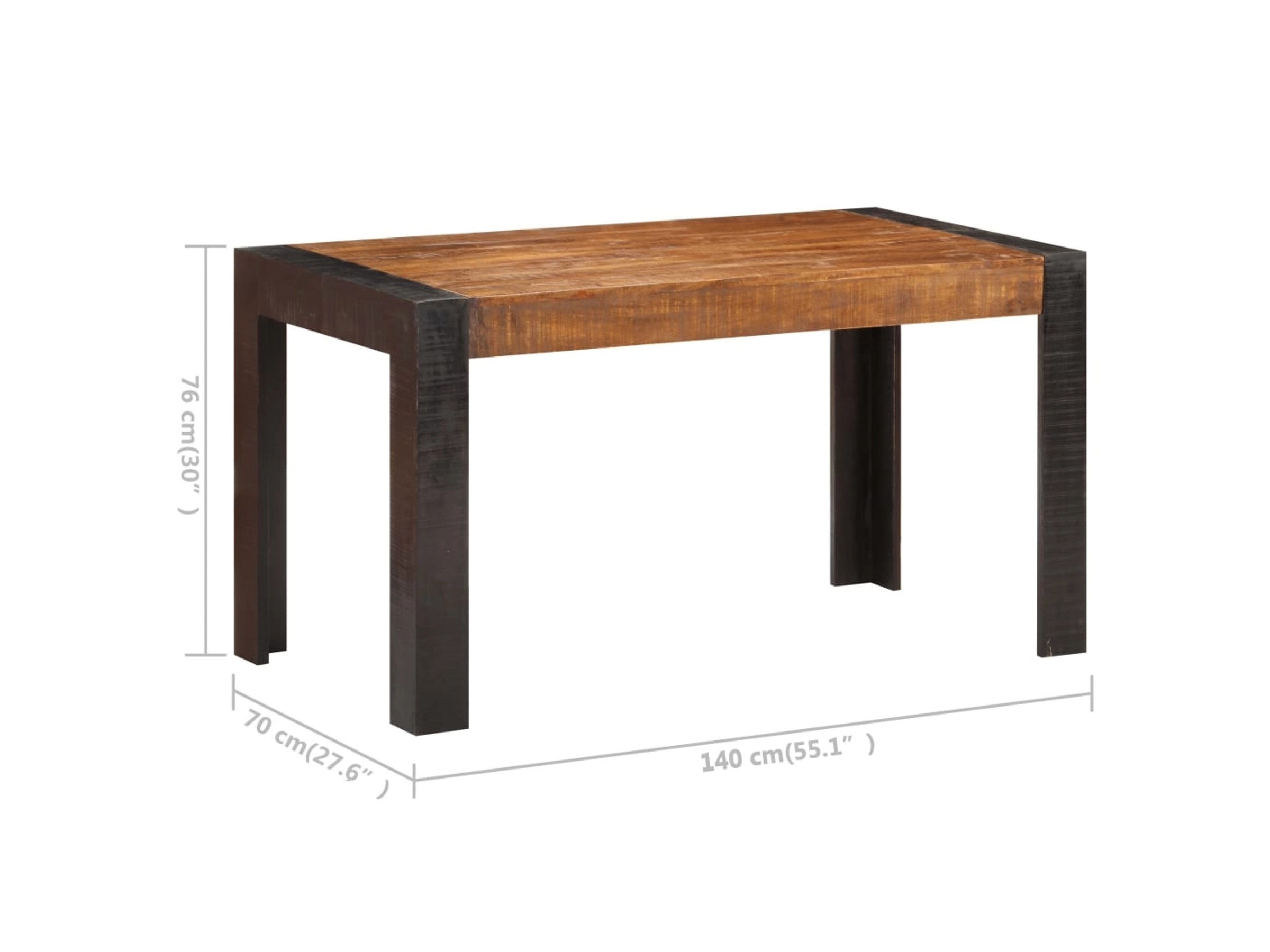 Massivholz Tischplatte Mangoholz 120x40cm - Rustikale Baumkante