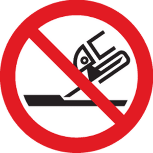 Verbotsschild: Keine Trennscheibe auf Oberflächen schleifen.