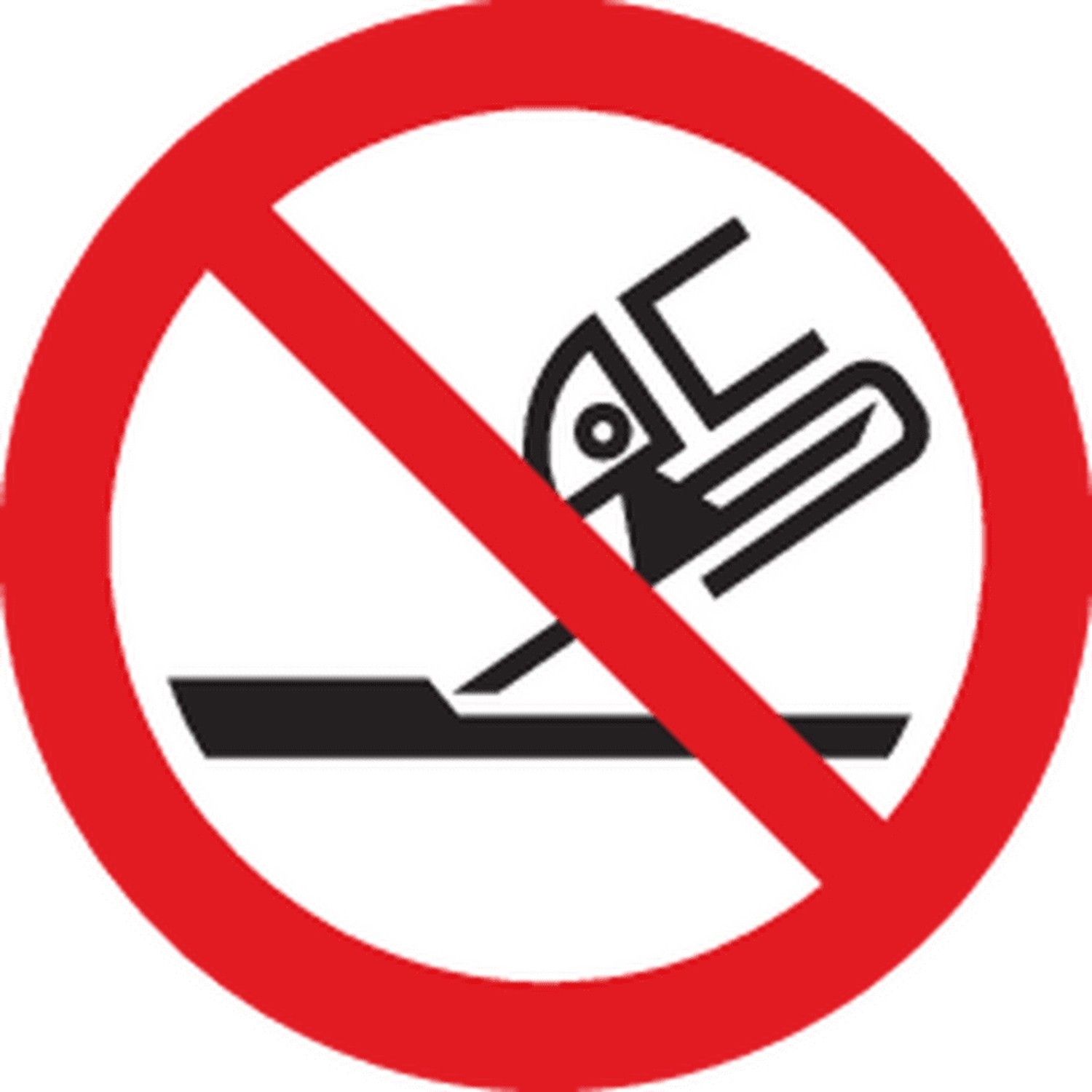 Verbotsschild: Keine Trennscheibe auf Oberflächen schleifen.