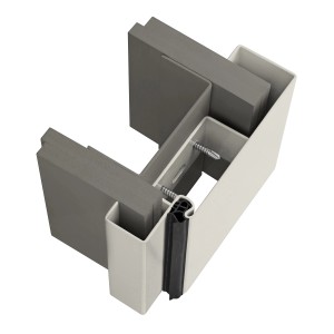 EcoStar Ständerwerkzarge, MW 125, lichtgrau, 87,5x200 cm, DIN links und rechts, Detailansicht.