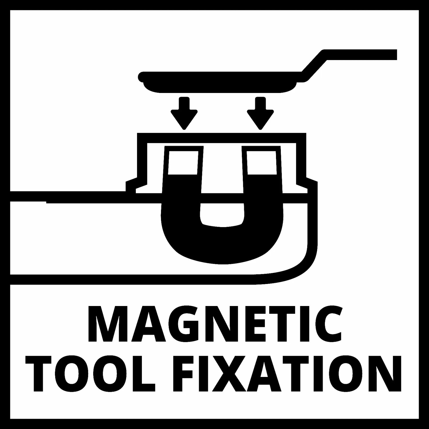 Symbol für magnetische Werkzeugaufnahme beim Einhell Multifunktionswerkzeug.