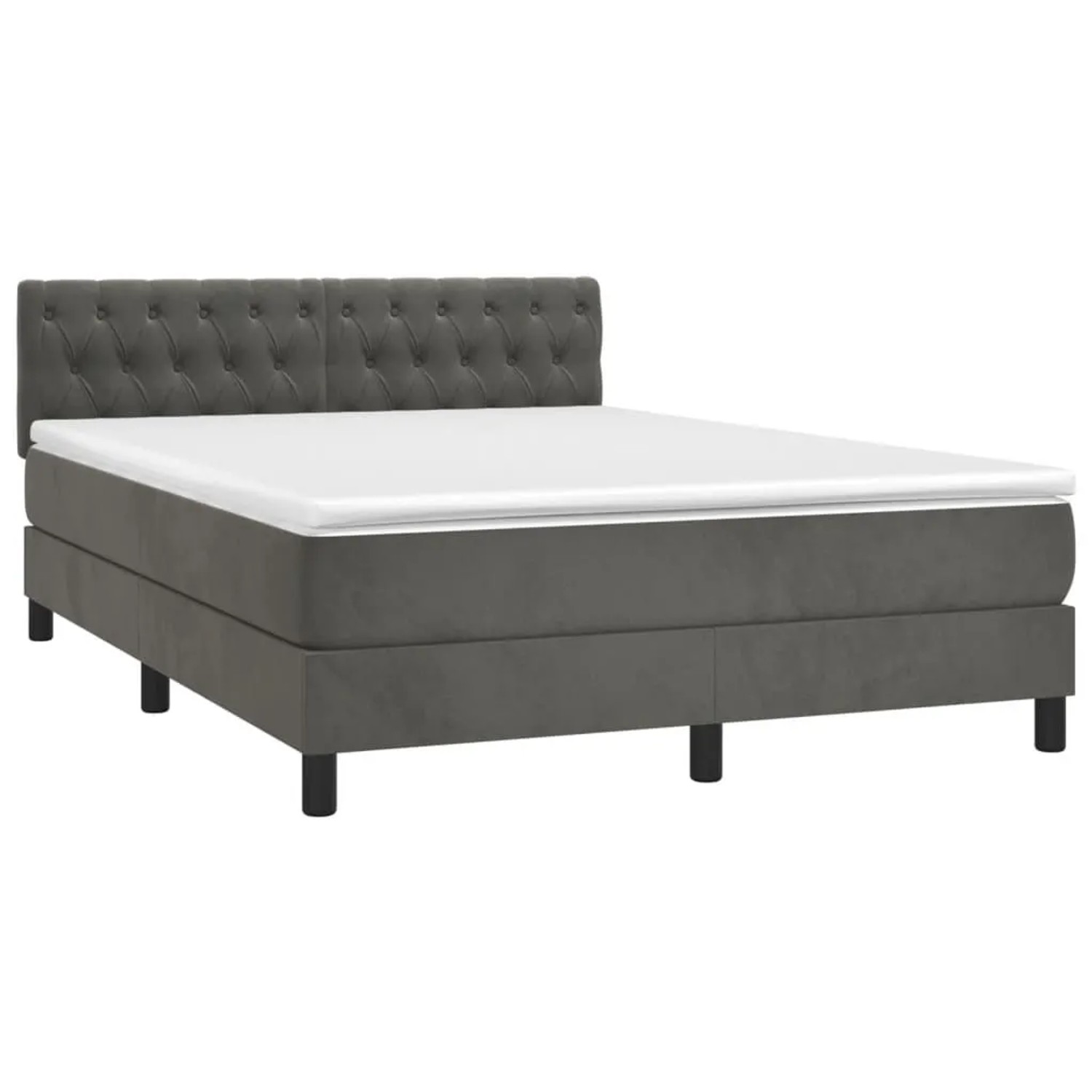 vidaXL Boxspringbett mit Matratze Dunkelgrau 140x190 cm Samt 3141480 günstig online kaufen