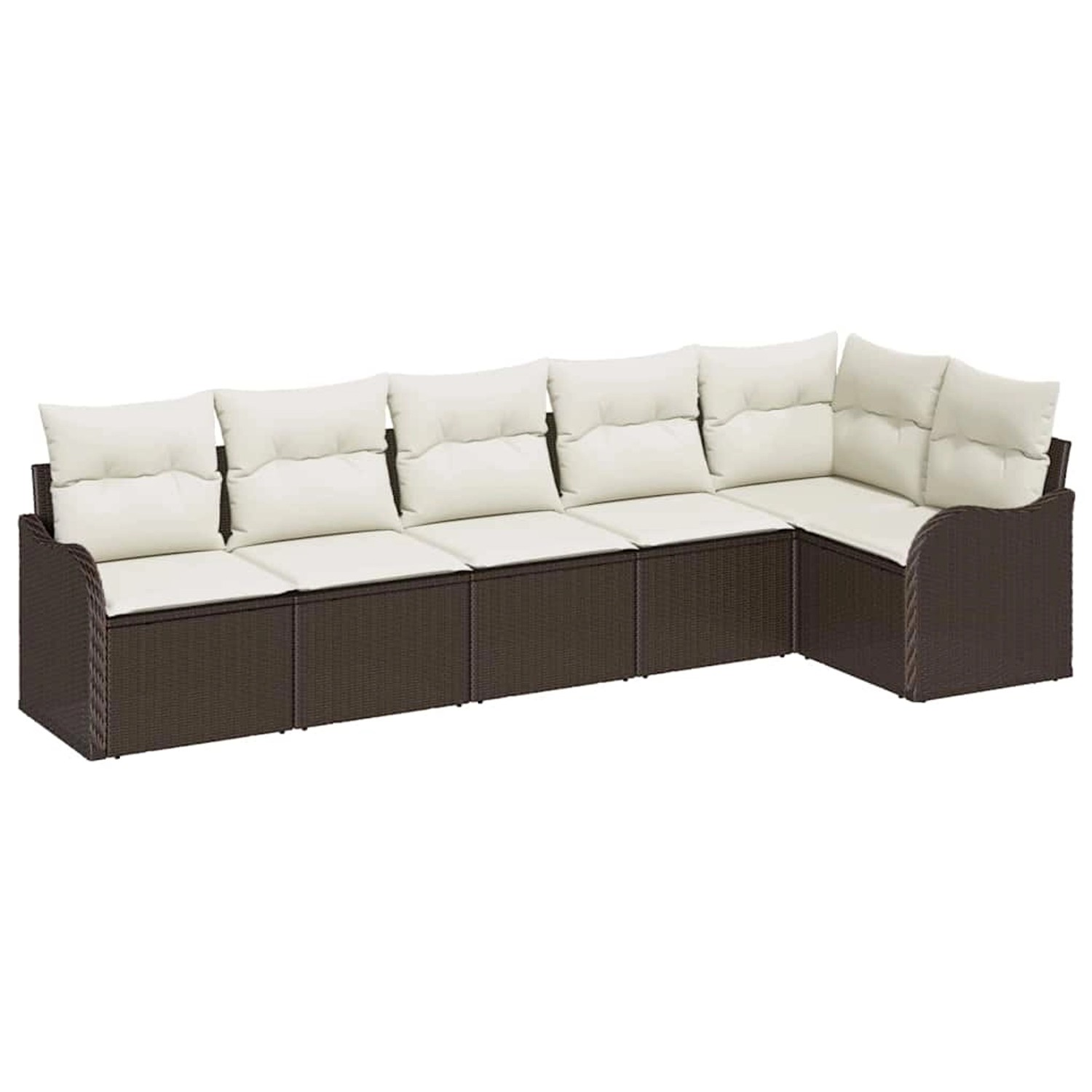vidaXL Garten-Sofa-Set mit Kissen mit Speicher 6-Tlg Braun Poly Rattan 3354 günstig online kaufen