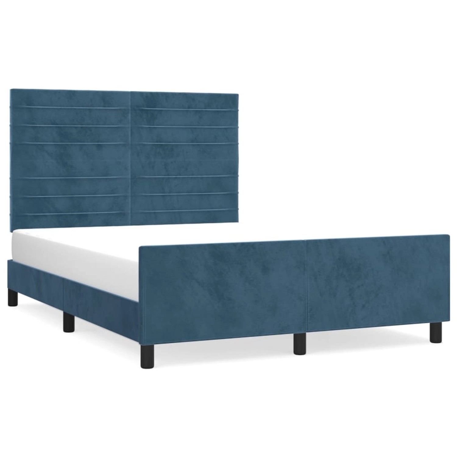 vidaXL Bettgestell ohne Matratze Dunkelblau 140x200 cm Samt 3125883 günstig online kaufen