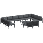 vidaXL Garten-Sofa-Set, 13-teilig, anthrazitfarbenes Stahl-Lounge-Set für den Außenbereich.