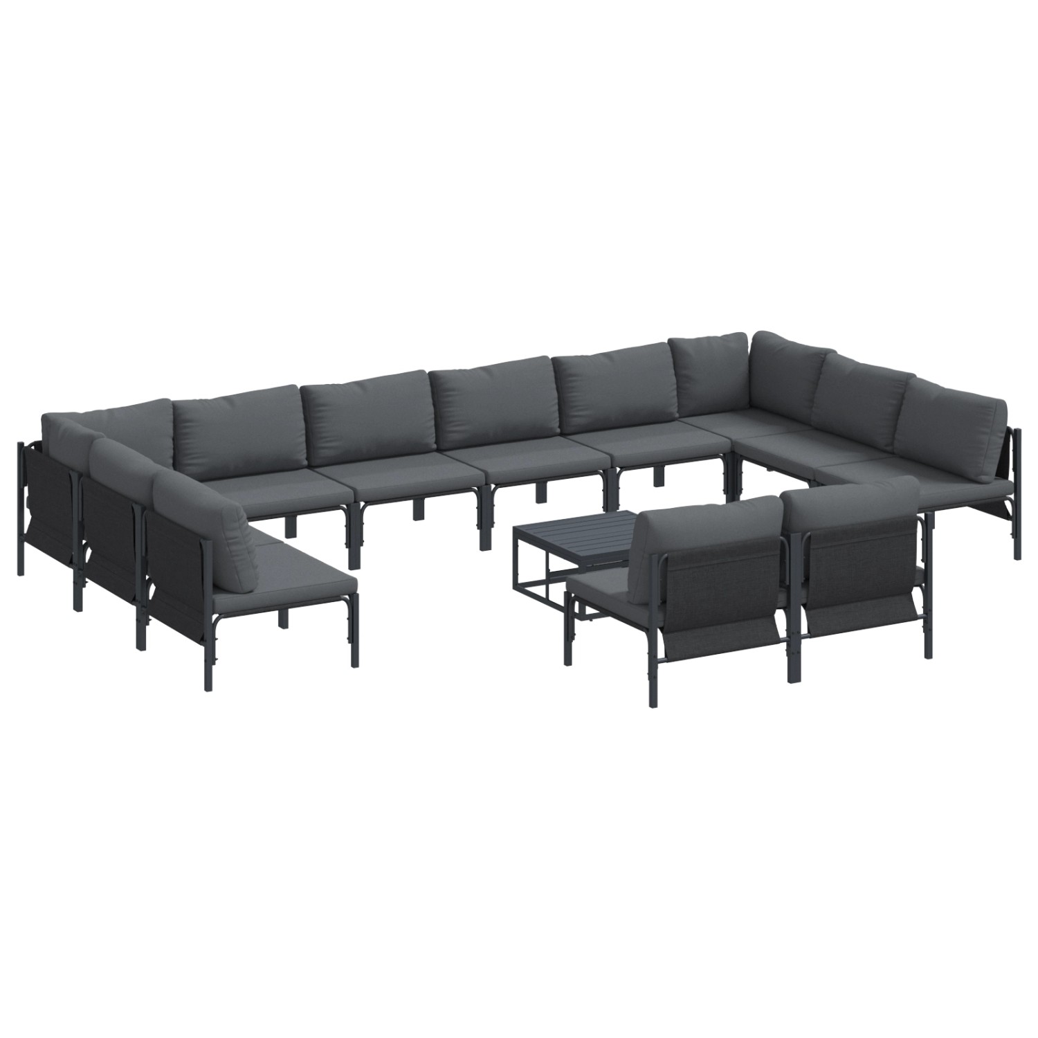 vidaXL Garten-Sofa-Set 13-Tlg Anthrazit Stahl 3379021 günstig online kaufen