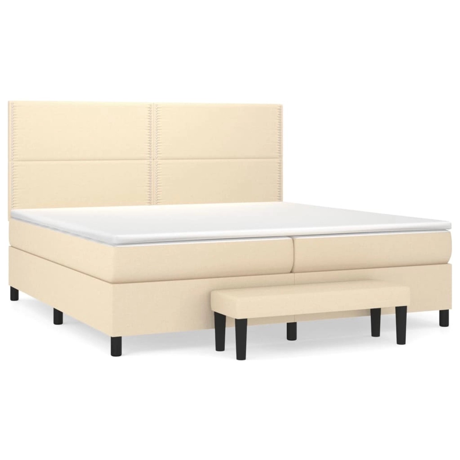 vidaXL Boxspringbett mit Matratze Creme 200x200 cm Stoff1358410 günstig online kaufen