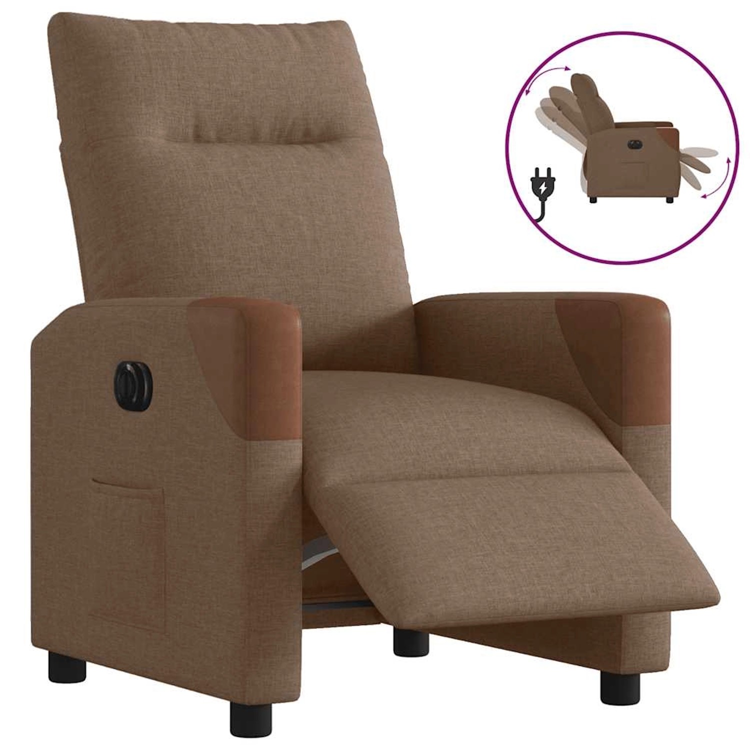 vidaXL Relaxsessel Elektrisch Braun Stoff 3323993 günstig online kaufen