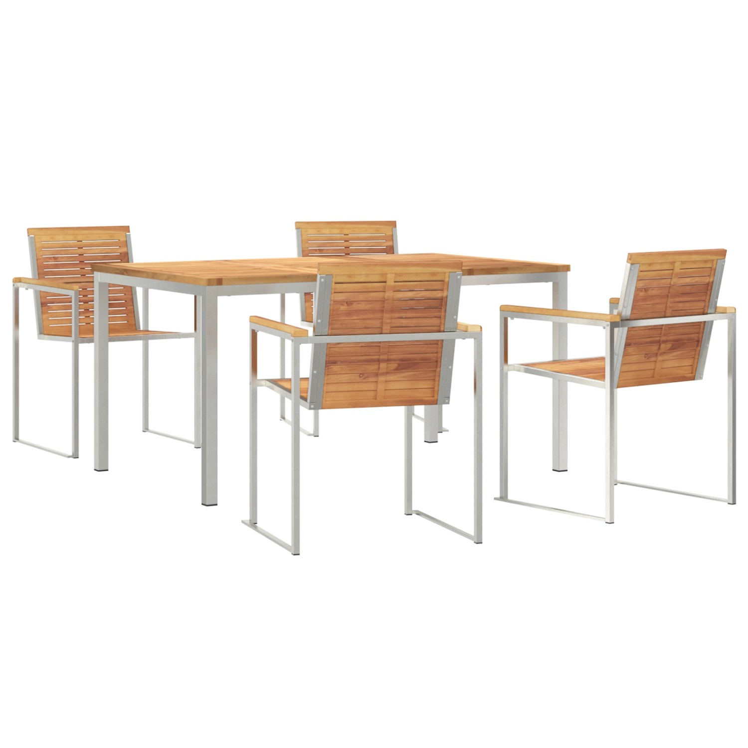 vidaXL 5-Teiliges Garten Esszimmer Set aus Massivem Teakholz 3334823 günstig online kaufen