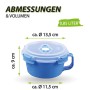 Blaue Bestlivings Frischhaltebox mit Deckel, 0,85L, 4er Set, ideal als Frühstücksschale.