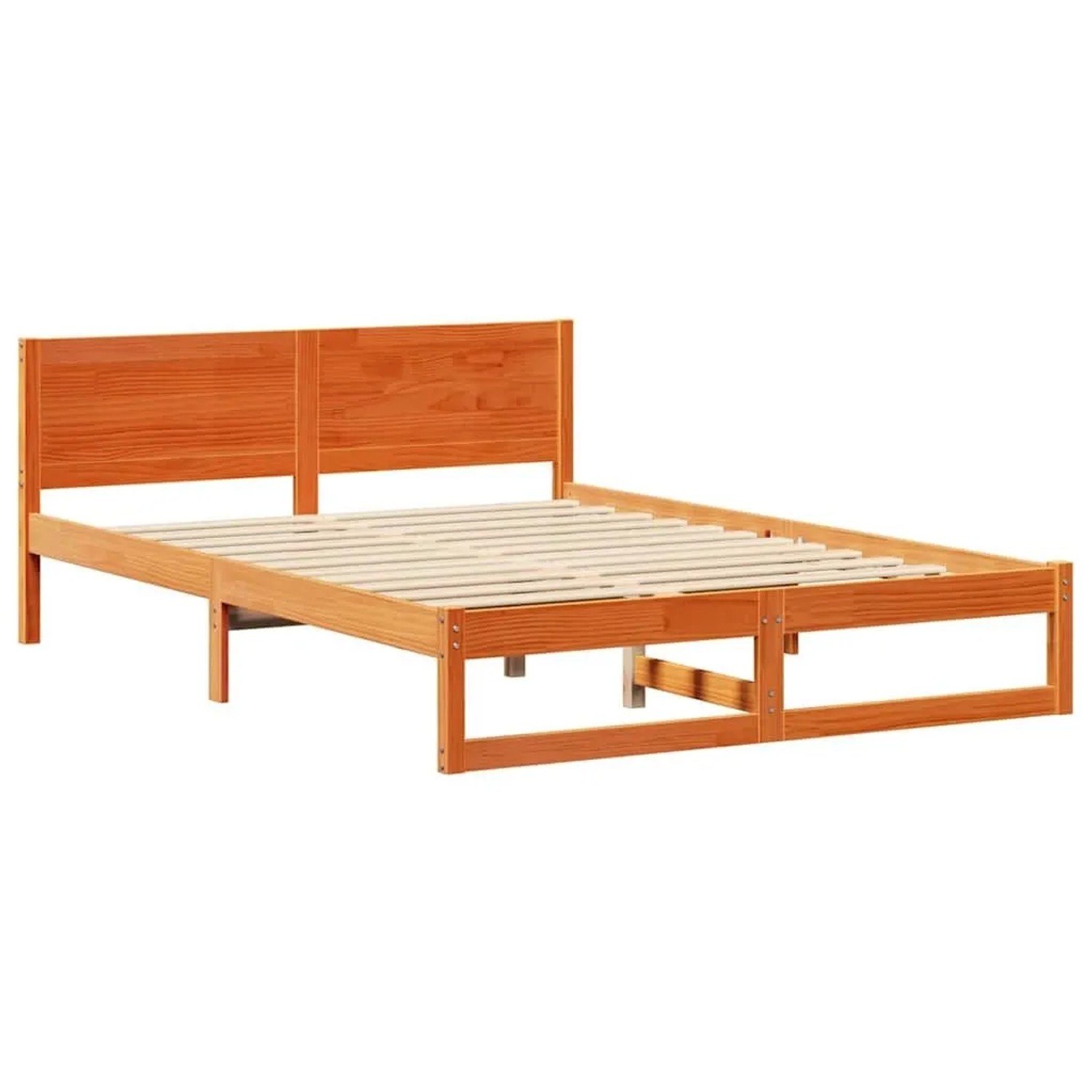 vidaXL Bettrahmen Wachsbraun 140 x 200 cm Massives Kiefernholz 873273