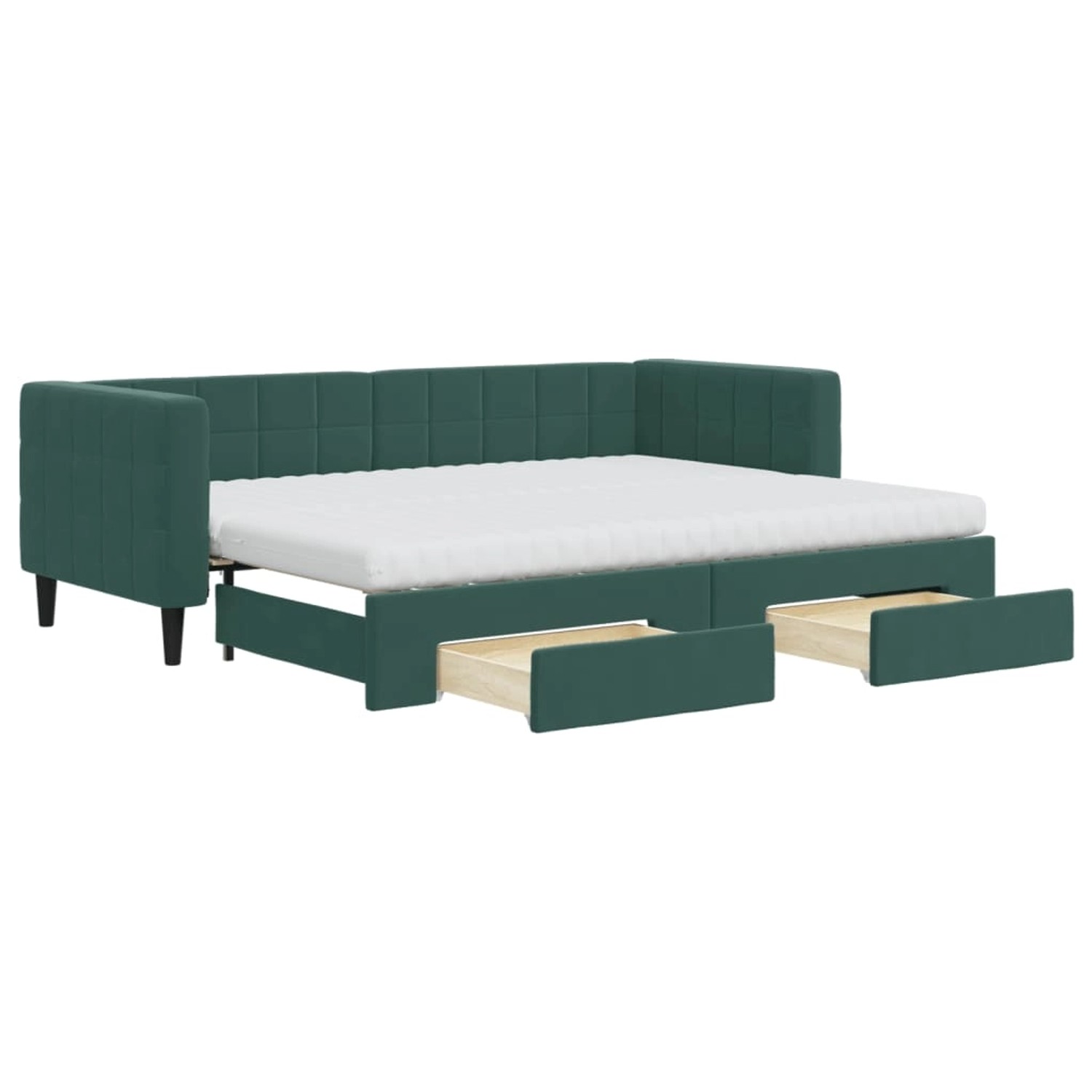 vidaXL Tagesbett Ausziehbar mit Schubladen Dunkelgrün 80x200 cm Samt1885847 günstig online kaufen