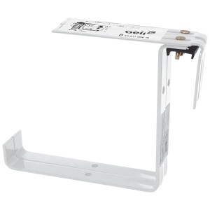 Verstellbarer Geli Blumenkastenhalter, 1-fach, weiß, für sicheren Halt von Pflanzkübeln.