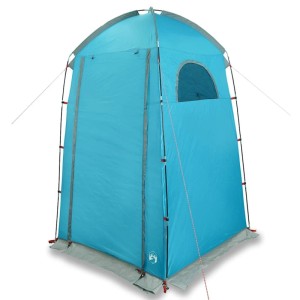 Blaues vidaXL Duschzelt für Camping, wasserfest, mit Fenster und Reißverschluss. Ideal als Umkleide- oder Toilettenzelt.