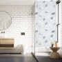 Relaxdays Duschrollo Kunststoff Aluminium Transparent Schwarz Weiß Wasserabweisend 160 cm x 240 cm 1,1 kg_3