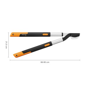 Fiskars SmartFit L86 Teleskop-Astschere, ausziehbar von 66-90 cm, für Baumschnitt und Gartenarbeiten.