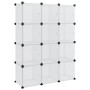 vidaXL Aufbewahrungswürfel-Organizer mit 12 Würfeln und Türen Transparent PP 340555