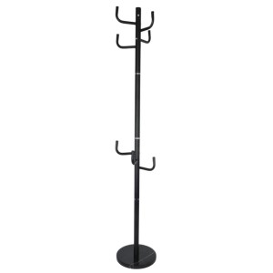 Relaxdays Garderobenständer Eisen Schwarz 8 Haken 176 cm x 30 cm x 30 cm