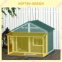 PawHut Hundehütte aus Massivholz mit Terrasse Asphaltdach Grau 124 x 112 x 105cm_3