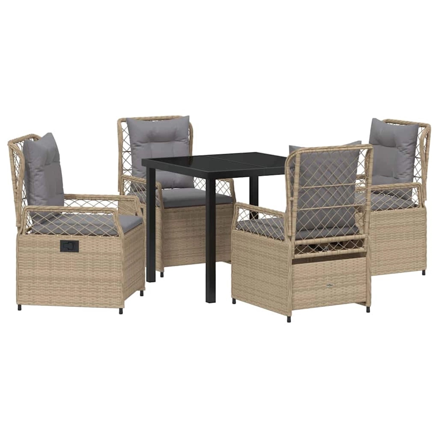 vidaXL Garten Essgruppe 5-Tlg Beige Poly Rattan 3381003 günstig online kaufen