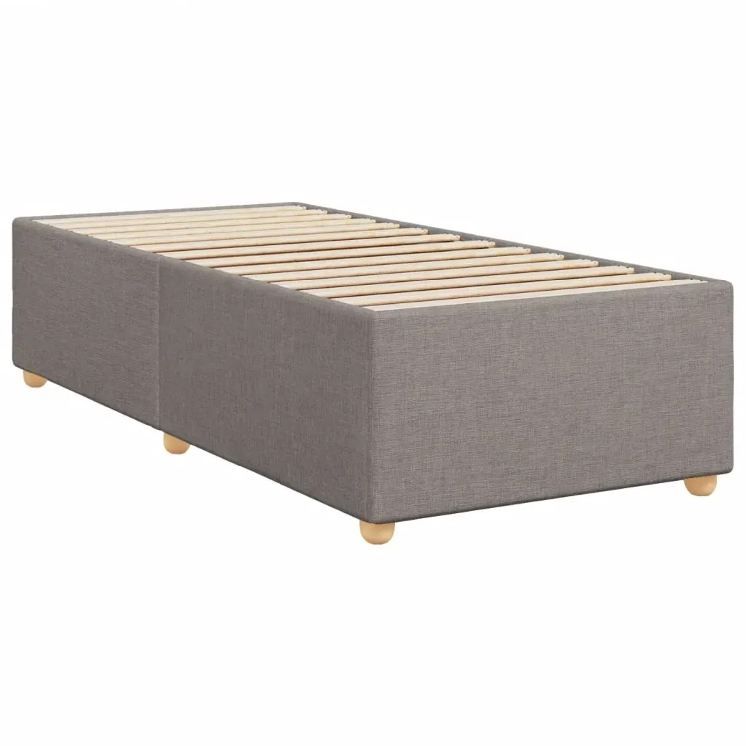 Boxspringbett vidaXL, taupe, 90x190 cm, Stoffbezug, mit Lattenrost. Bett für erholsamen Schlaf.
