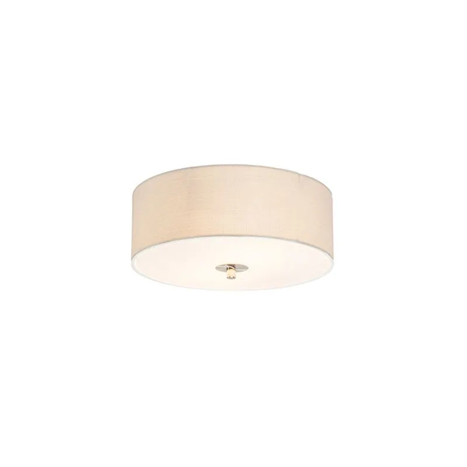 QAZQA Ländliche Deckenleuchte Creme 30 cm Drum Jute