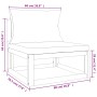 Skizze: vidaXL Garten-Lounge-Set, 5-teilig, Holz, hellgraue Kissen, Maße