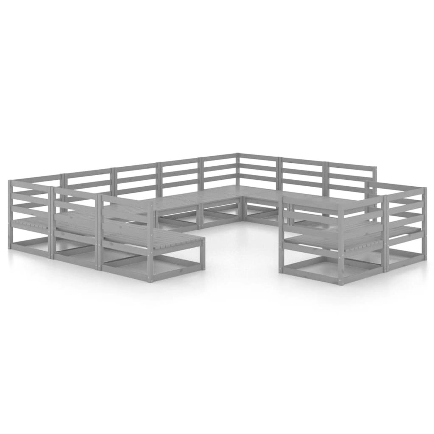 vidaXL 11-Tlg Garten-Lounge-Set Massivholz Kiefer 3076211