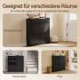 Schwarzer, schmaler SoBuy Schuhschrank mit 2 Schubladen und 4 Klappen. Ideal für Flur, Treppe, Ecke.