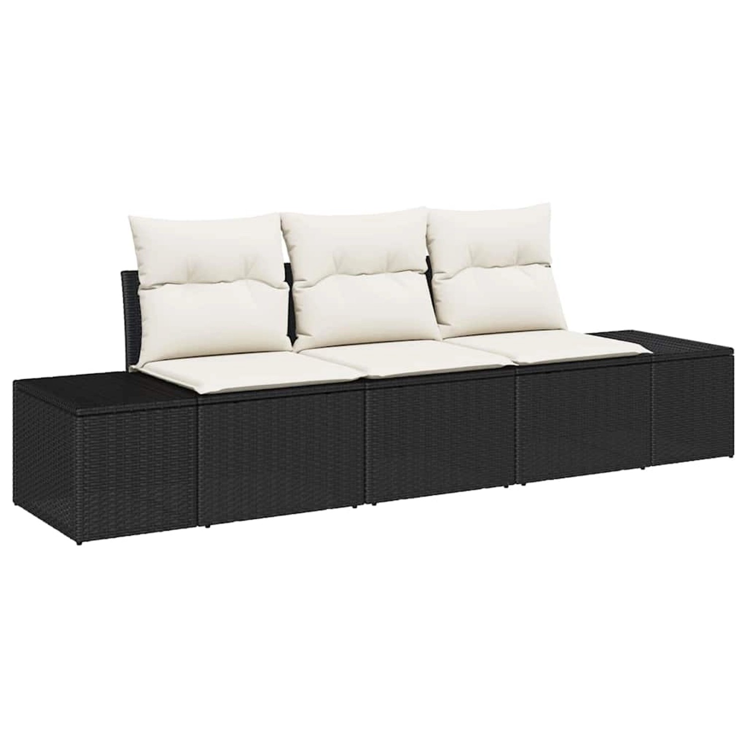 vidaXL Garten-Sofa-Set 3-Tlg Schwarz Poly Rattan 3346917 günstig online kaufen