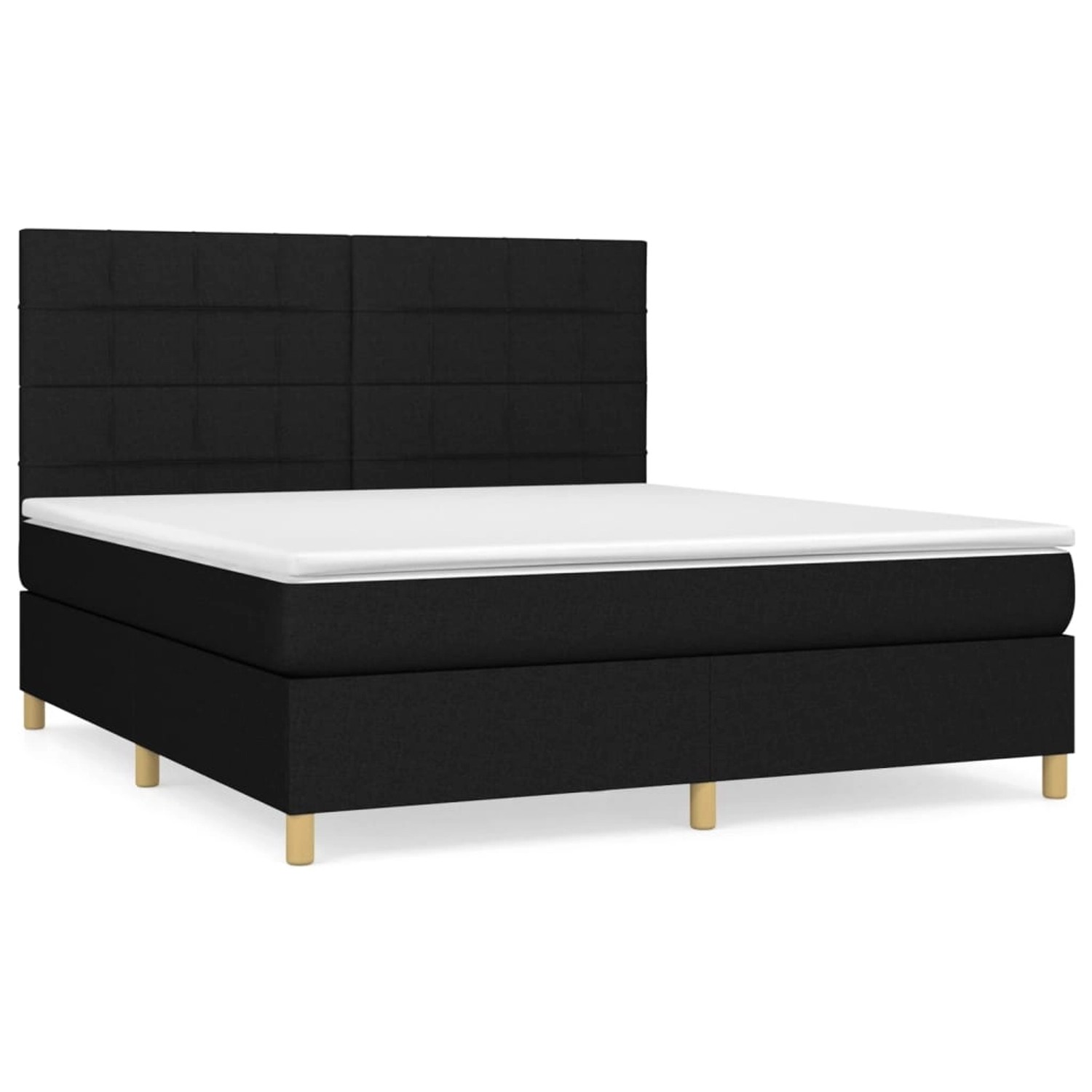 vidaXL Boxspringbett mit Matratze Schwarz 180x200 cm Stoff 3142355 günstig online kaufen