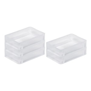 SparSet: 5 transparente Eurobehälter BasicLine, 2,9 Liter, mit geschlossenem Griff. Aufbewahrungsboxen für Lager und Transport.