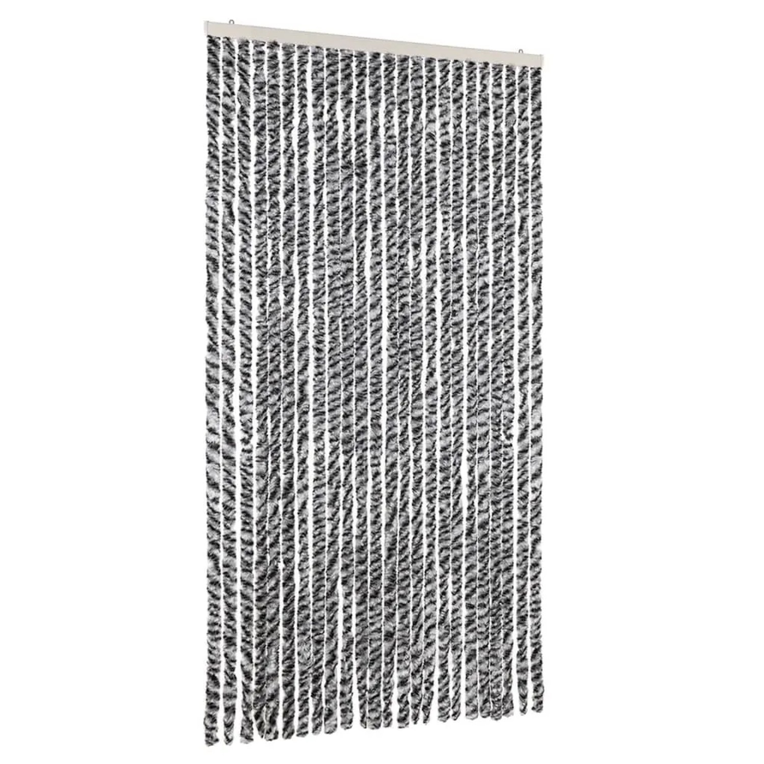 vidaXL Fliegenvorhang Grau Schwarz und Weiß 100x230 cm Chenille 377338