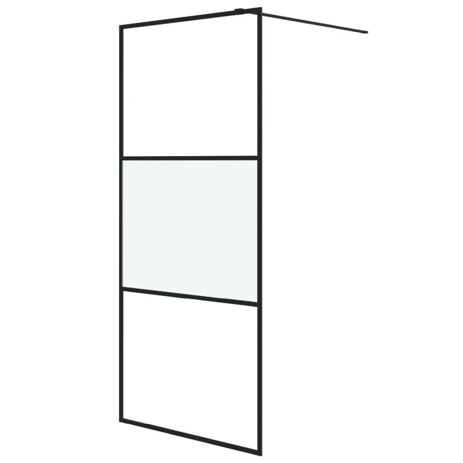 vidaXL Duschwand für Begehbare Dusche Schwarz 90x195cm Halbmatt ESG 152106
