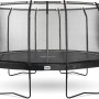 Schwarzes Salta Premium Gartentrampolin, ø 457 cm, mit Sicherheitsnetz.