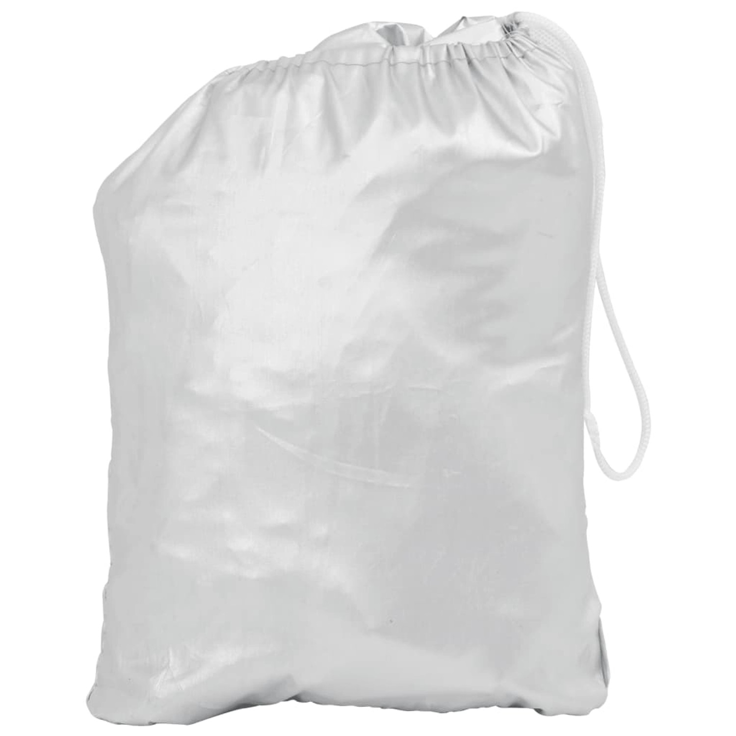 Silberne Autoabdeckung Halbgarage M von vidaXL in Aufbewahrungstasche