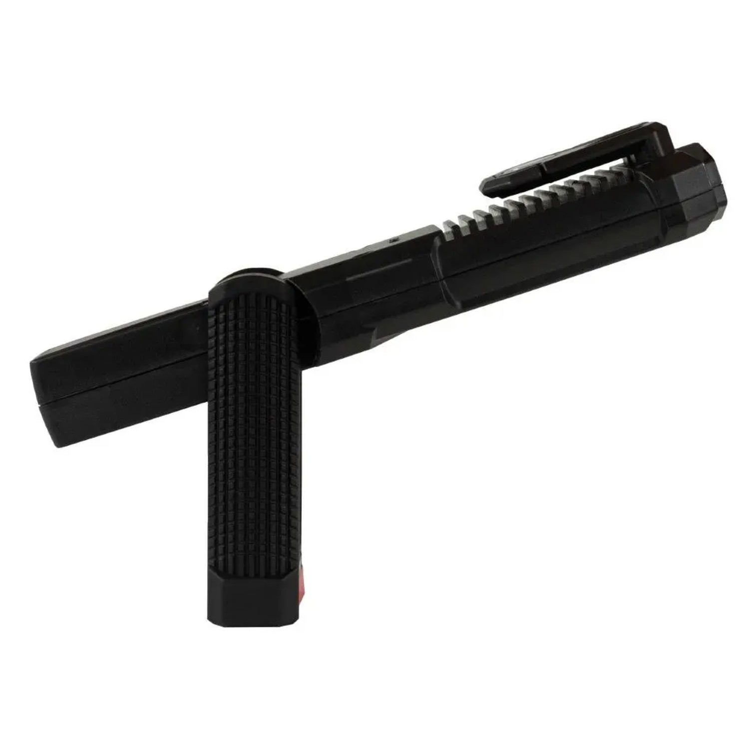 REV Ritter LED-Akku-Handlampe Torch, schwarz-rot, mit Taschenlampe, 400 Lumen, ideal für Werkstatt und Camping.