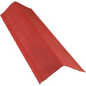 Onduline Ortgang in Mattrot für Bitumenwellplatten, Seitenansicht.
