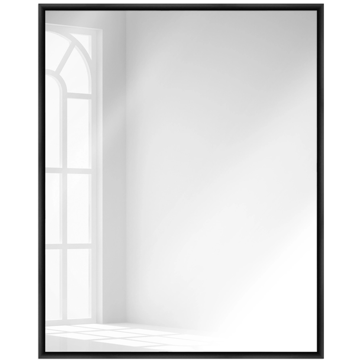 WANDStyle Wandspiegel H270 aus Aluminium in Schwarz matt 61 x 81 cm im Stil günstig online kaufen