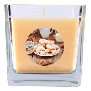 HS Candle Duftkerze Weihnachten Creme Bonbon im Glas, 50h Brenndauer.