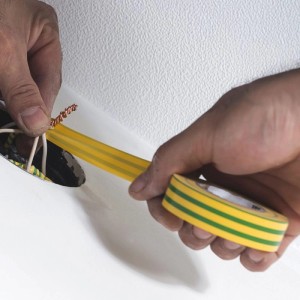 HOROZ Isolierband 19 mm x 9 m PVC Gelb-Grün Elektro Isolierklebeband Selbstklebend Stark Haftend 1 Stück