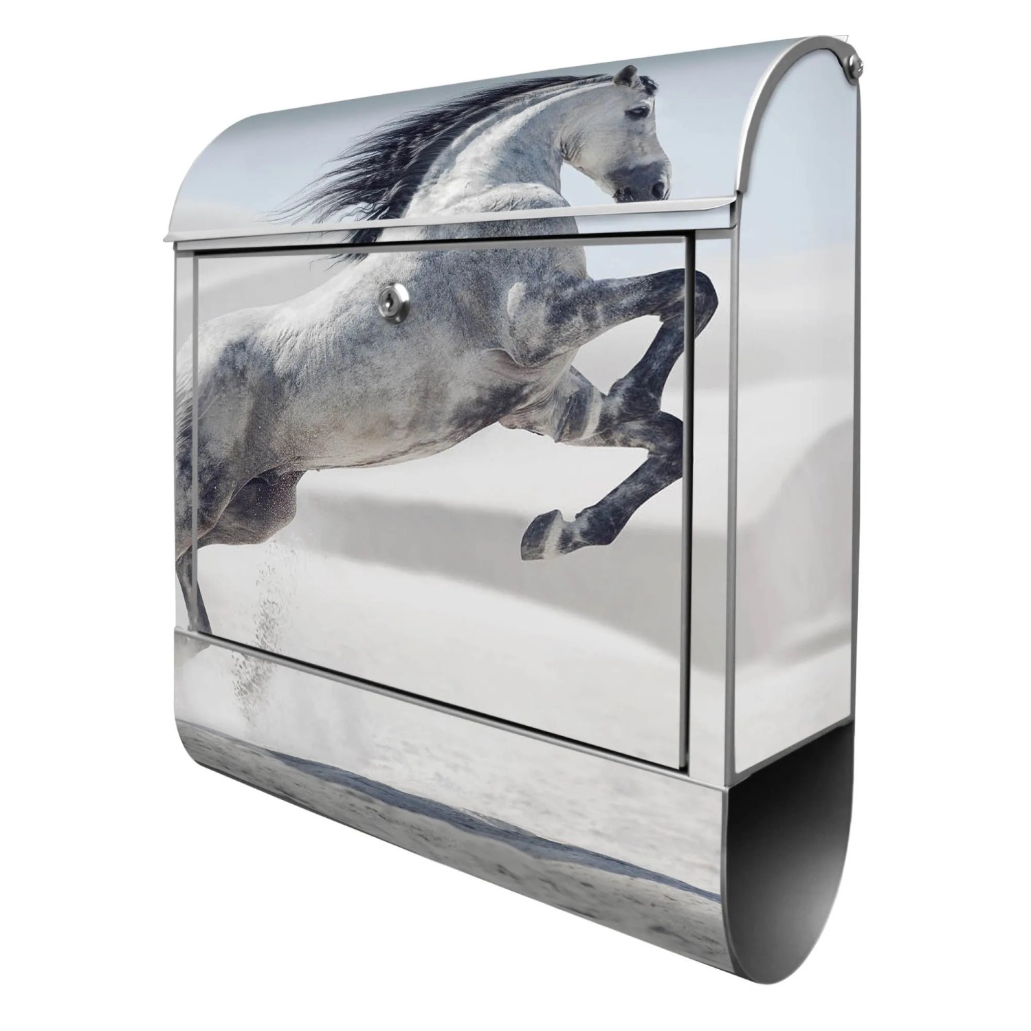 Banjado Design Briefkasten Silber Pulverbeschichtet 39x47x14cm 2 Schlüssel günstig online kaufen