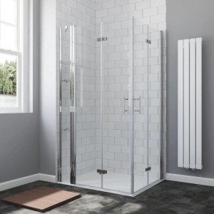 Aquabatos Faltbare Duschkabine Bad Eckdusche Duschabtrennung mit Festteil und Duschablage Nano Duschtür 100x75x197 cm