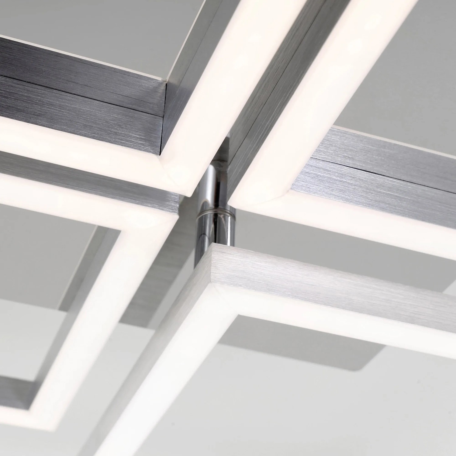 Dimmbare Brilo LED-Deckenleuchte Frame in Silber, 75x47cm. Moderne Deckenlampe für Wohnräume.