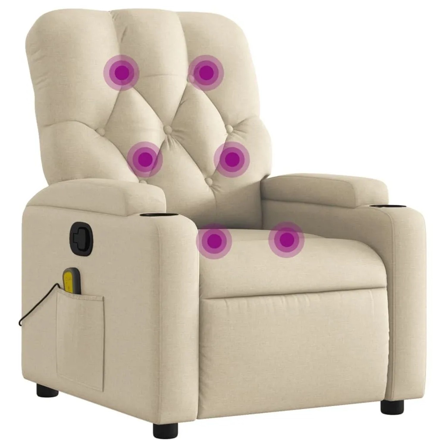 vidaXL Massage-Relaxsessel Cremefarbener Stoff 3206068 günstig online kaufen